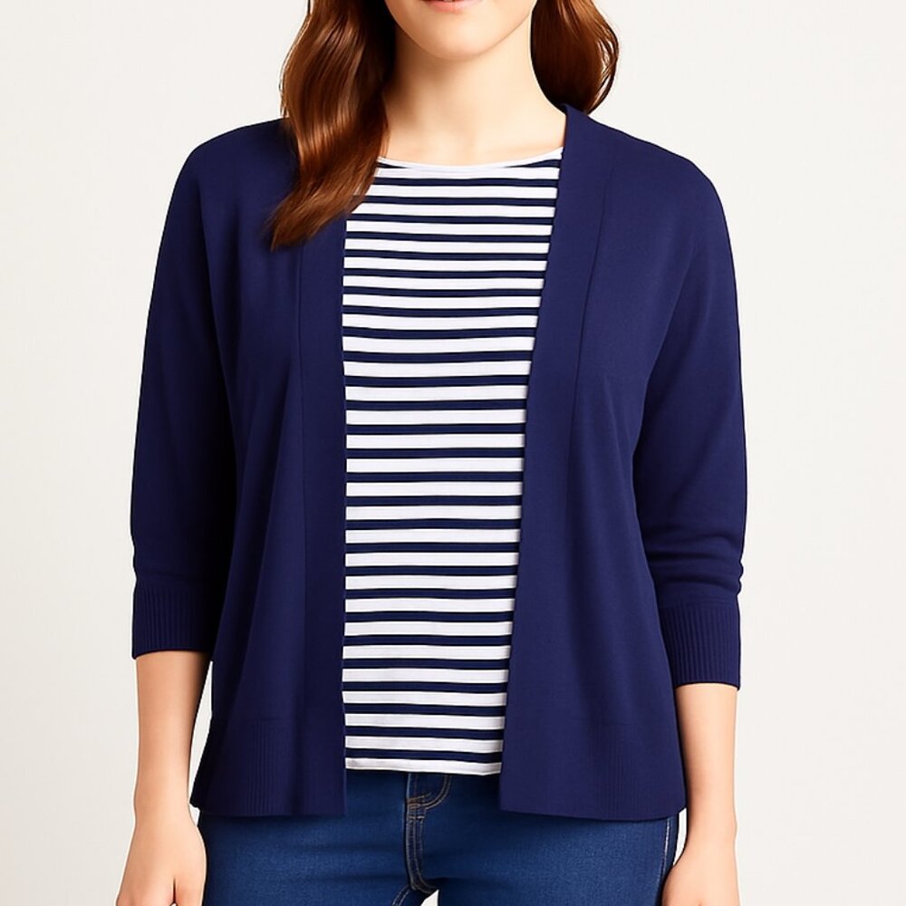 Navy Open Front Cardigan – Size XL